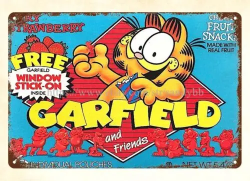 1991 childhood snack  and Friends Fruit Snacks metal tin sign art