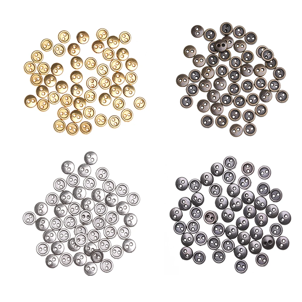 50Pcs 3/4/5/6mm Mini Metal Buttons for DIY Doll Clothes Cute Ultra-small Round Buckles Handmade Doll Clothing Sewing Accessories