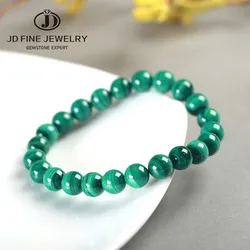 Natural Semi Precious Stone Round Malachite Beads Bracelet Green Color  6mm/8mm/10mm Size For Choose Lucky Amulet Prayer