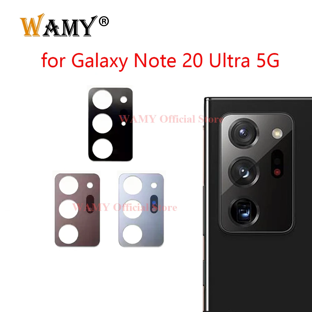 WAMY New Rear Back Camera Glass Lens Replacement For Samsung Galaxy Note 20 Ultra 5G SM-N985 SM-N986 With Sticker