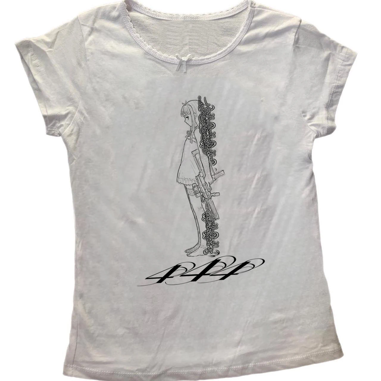 Y2K Grunge Long Sleeve T Shirt Women Angel Number Anime Girl Gun Sketch Print Top Harajuku Dark Aesthetic Slim Fit Streetwear Au