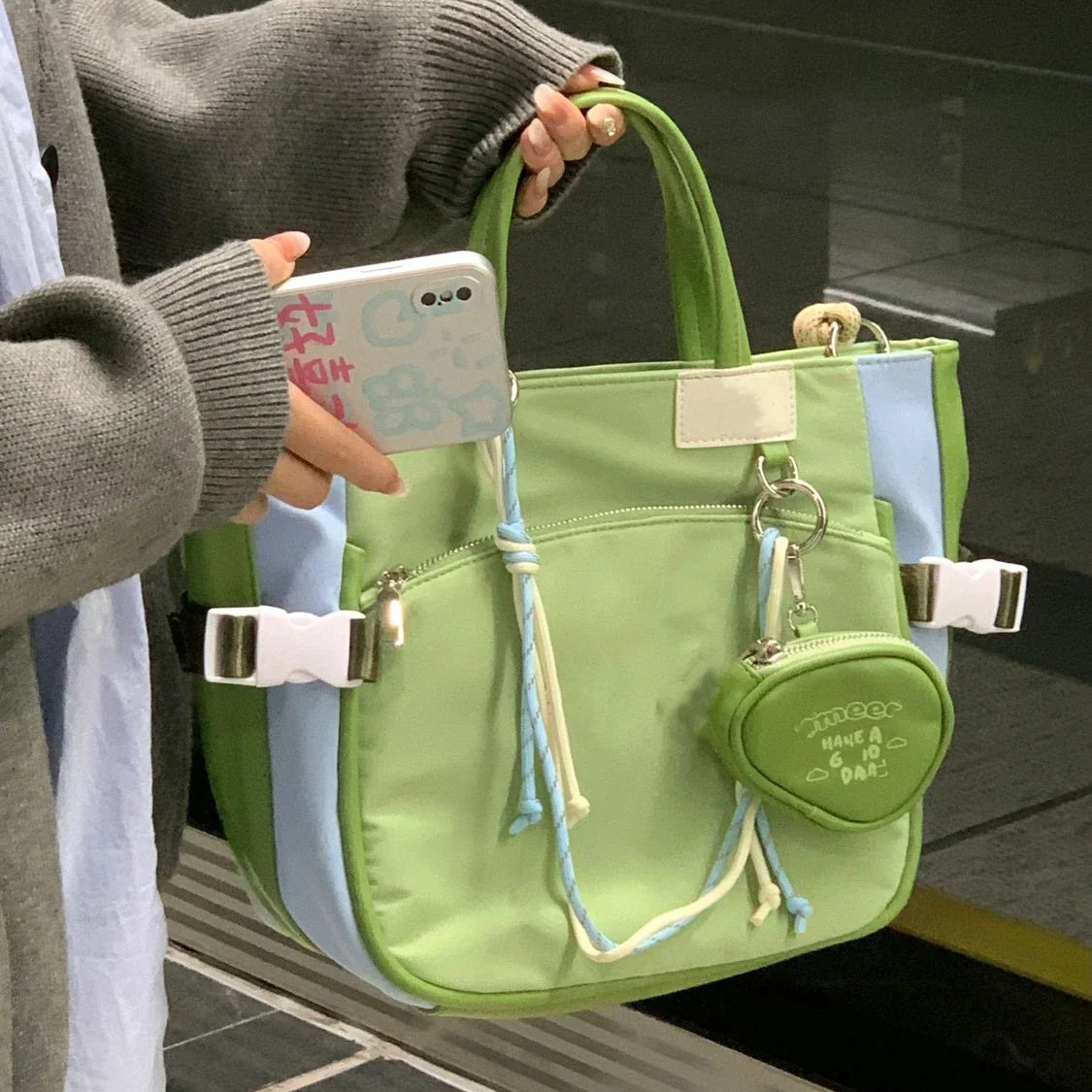 

High Capacity Fashion Tote Cute Nylon Canvas Handbag Women's Bags Crossbody Bag Wallet Storage Bag Purses Tote Bags for Women