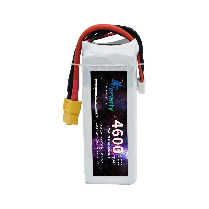 14.8V 4S 4600mAh 60C LiPo Battery for RC Car Truck Boat Drone Model High Discharge Polymer Lithium Battery Pack