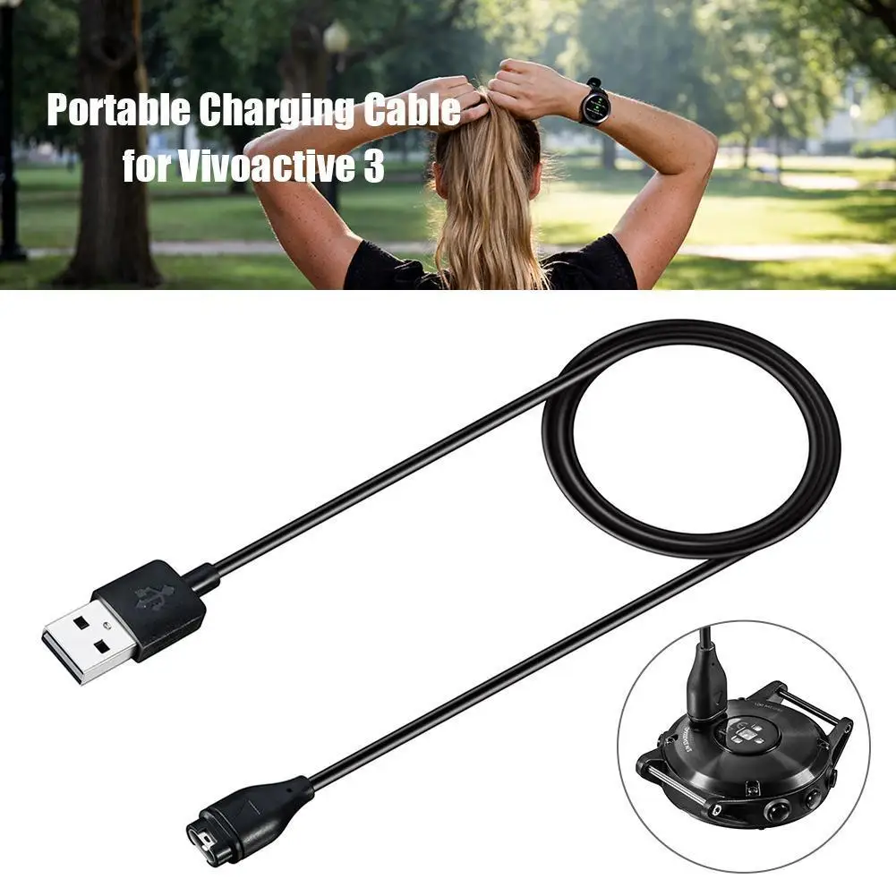 Cable de carga USB de 1m, cargador de reloj para Garmin Fenix 6S 6 5 Plus 5X Vivoactive 3 con buen rendimiento antiinterferencias