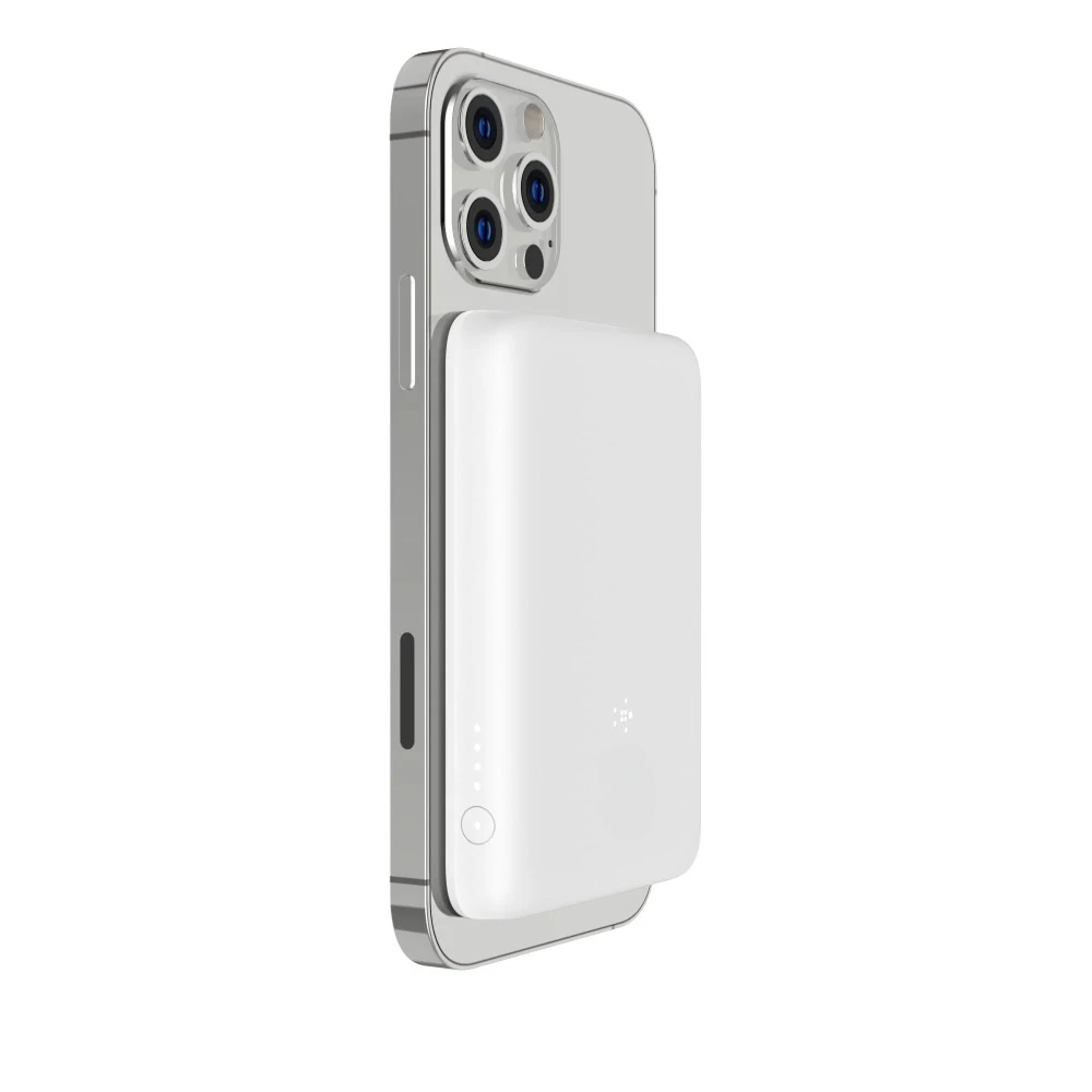 Wireless Power Bank, Portable Magnetic Power Bank - Compatible with IPhone, AirPods and More - White image 2