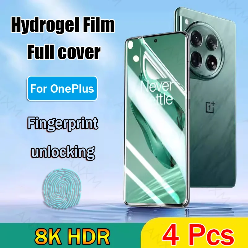 4Pcs Hydrogel Film For Oneplus 12 12R 11 10 9 Pro ACE 3 2 Pro Screen Protector Oneplus ACE 3 2 12 11 10 R 12R 11R 10R Not Glass