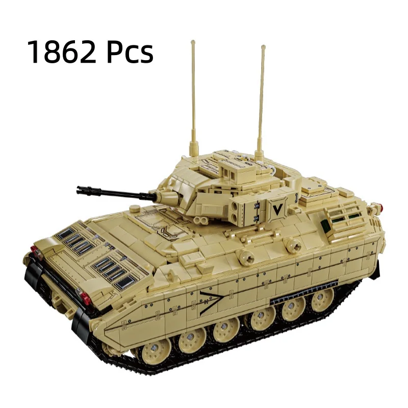 96007 Modern Infantry Armored Fighting Vehicle Building Blocks Military Combat Carrier Model Rotatable Turret Desktop Display