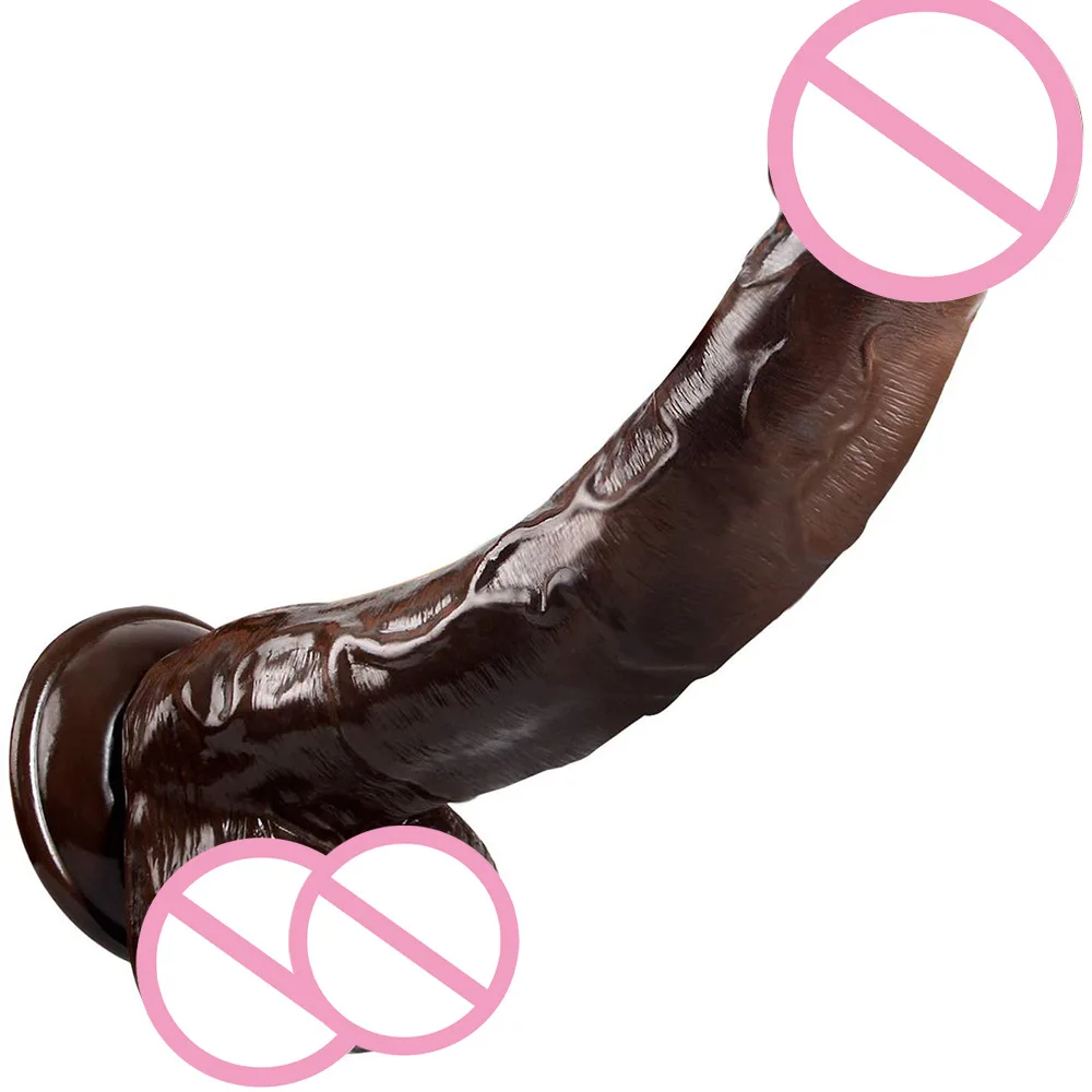 New Realistic Dildo XXL Penis with Plump Testicles Acorn Real Dong Tail Sex Toy with Strong Suction Cup