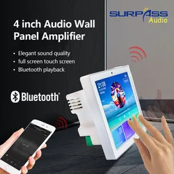 Smart Home Audio System Musik-Player 2 Kanal 4 Zoll Mini-Touchscreen Drahtloser Bluetooth-In-Wandverstärker mit FM-Radio, USB