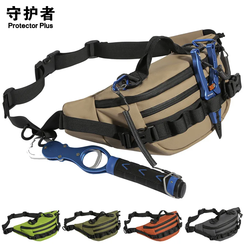 

Luya fishing waist bag waterproof film fishing multifunctional handheld waist bag outdoor riding satchel