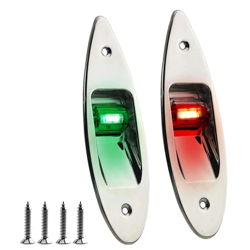 12V Green/Red LED Ship Yacht Boat Marine Navigation Side Bow Signal Lights