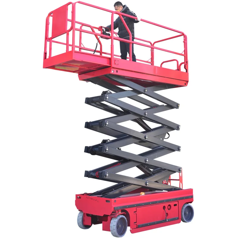 arrive 10 m 12 m Self-Propelled mobile Elevated Hydraulic Scissor jack lift table for aerial work