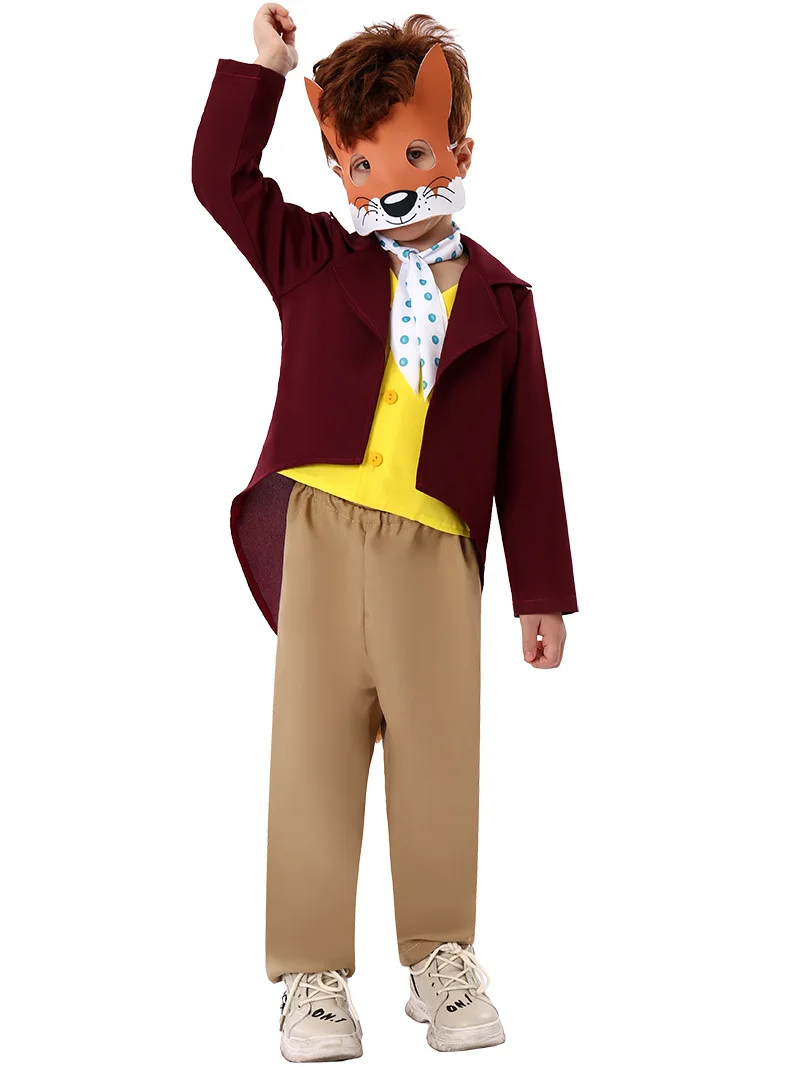 Cartoon Character Cosplay Lovely Fox Costume Brown suit with mask Halloween Kid fox Dad costume