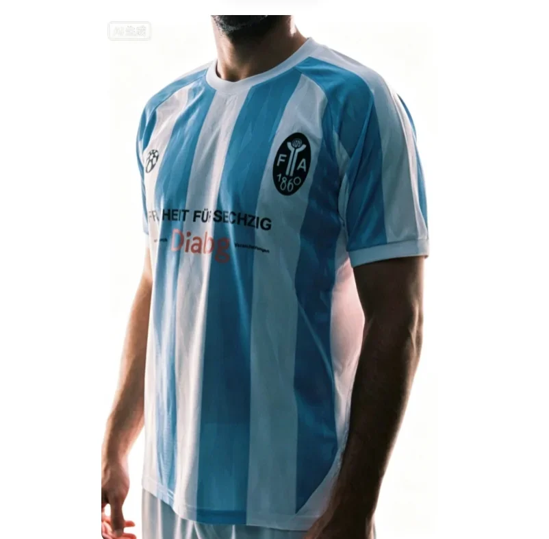 26-27 New Munich 1860 Men's and Women's Home Clothes 3D Printed Quick Drying Breathable T-shirt for Daily and Training Wear