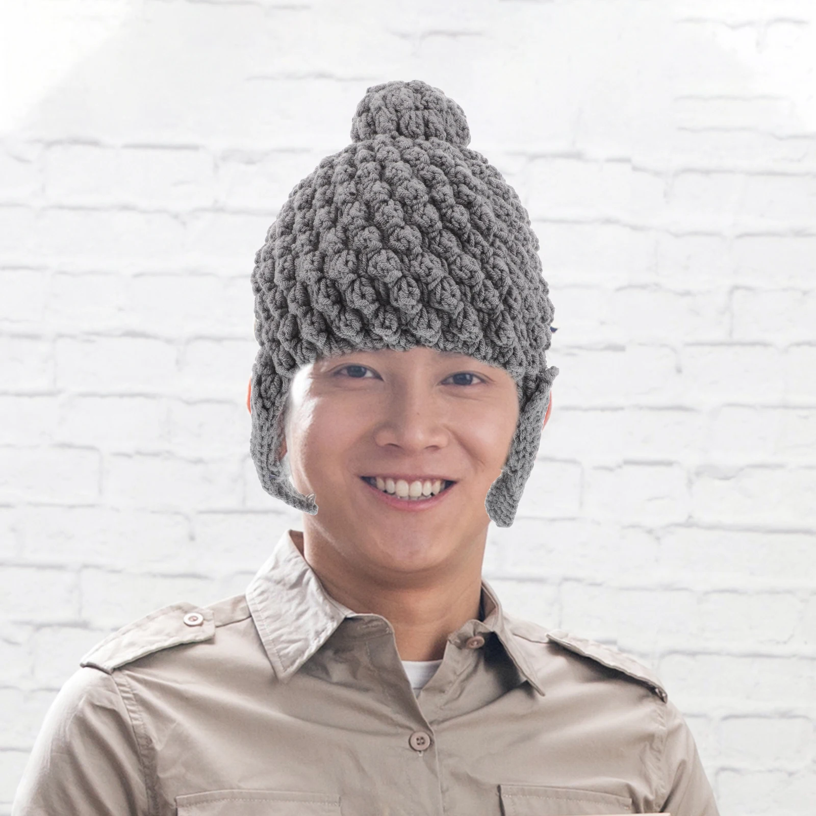 

Warm Wool Hat Kawaii Mens Cute Ears Fashionable Korean Version Handcrafted Knitting Ear Warm Soft Yarn Cycling Cap Winter