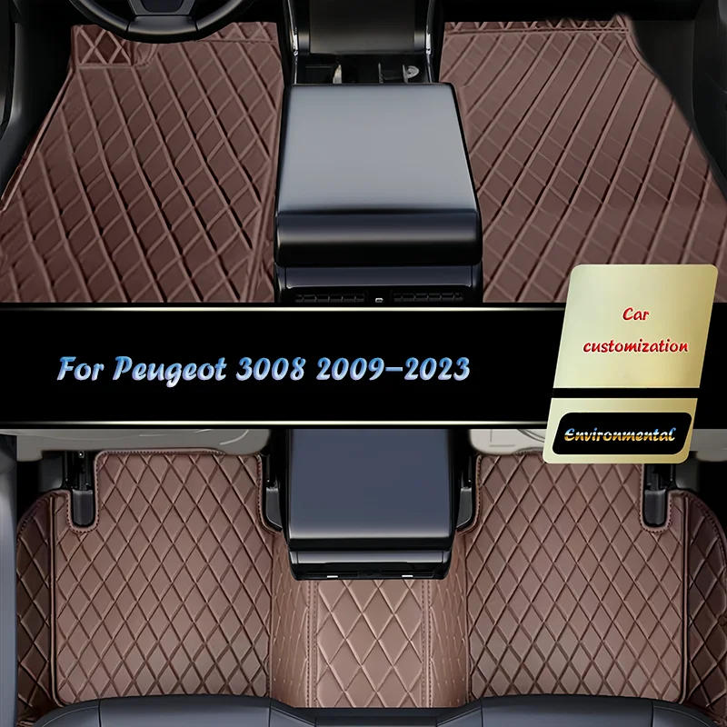 

Для Peugeot 3008 2009-2023 автомобильные коврики из искусственной кожи на заказ, детали интерьера автомобиля, аксессуары, ковер