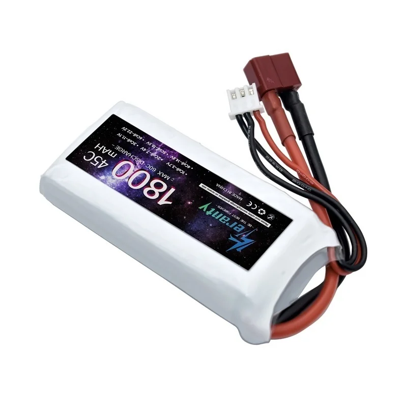 Batería LiPo 2S de 7,4 v, 1800mAh, 45C para Drones teledirigidos, helicóptero, coche, barco, piezas de repuesto con baterías Deans T XT60 JST XT30 2S