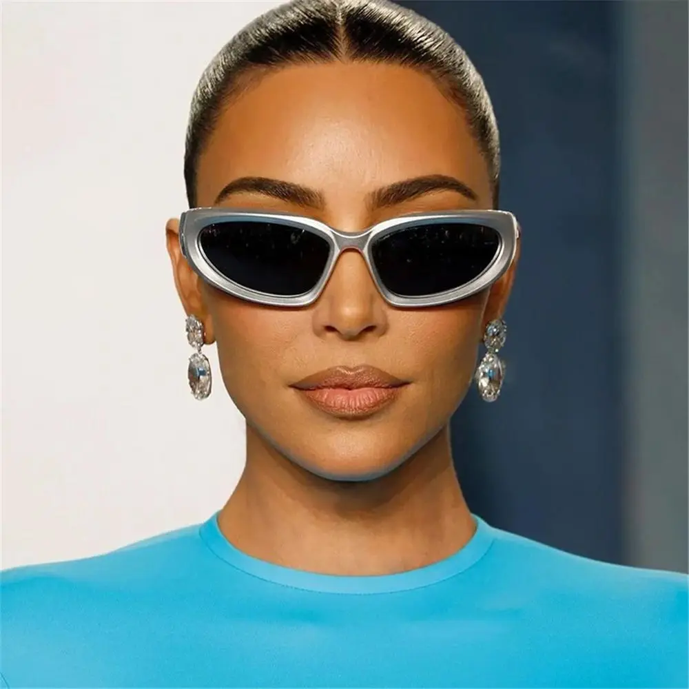 Trendy Y2K Cycling Sunglasses Outdoor UV Protection Sports Shades Millennium Futuristic Sun Glasses for Women & Men