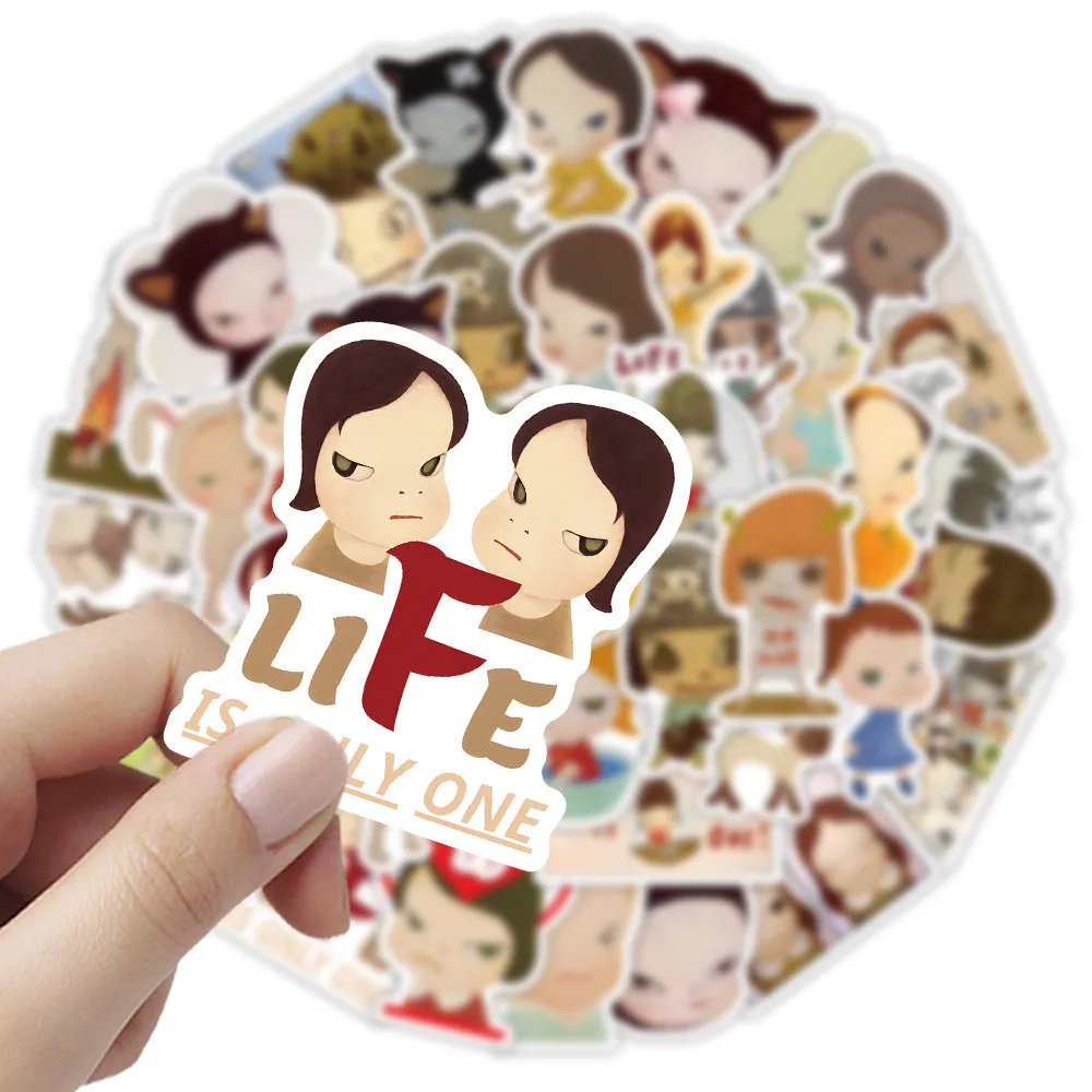 54 قطعة من ملصقات الدمى ذات الرأس الكبير للرسوم التوضيحية الكرتونية - شارات مقاومة للماء مرسومة يدويًا للأطفال لتسجيل متجر YourLife #2