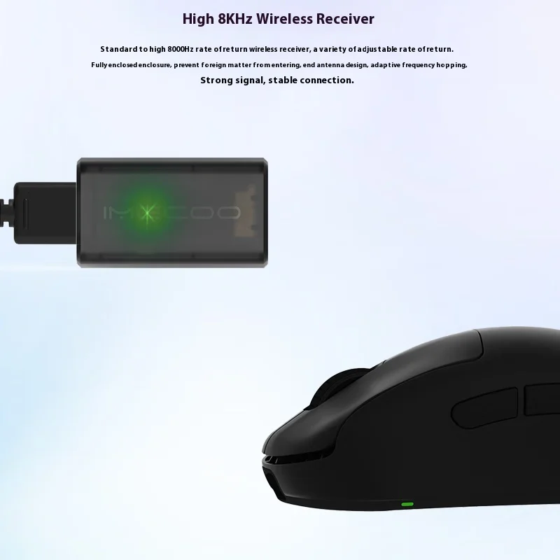 IMECOO P1 Wireless Gaming Mouse Pixart3950 Flagship High-Precision Sensor 8000Hz E-Sport Polling Rate Customized Kailh Switch