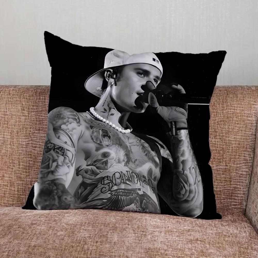 Singer J-Justin Bieber Pillow Case For Home Bedroom Car Office Decoration Living Room Sofa Cushion Cover Suitable