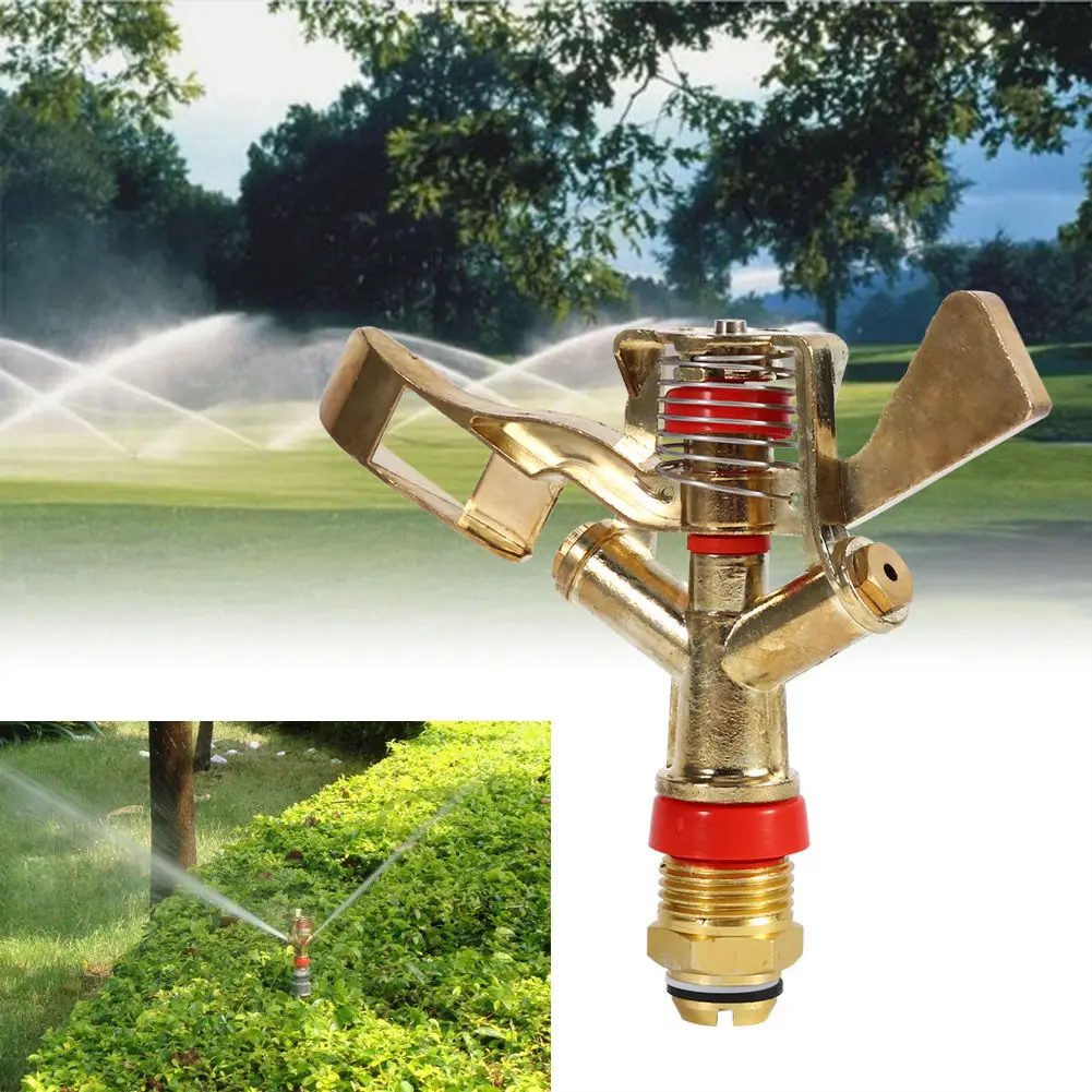 Brass Alloy 4 Points DN20 Rocker Sprinkler 12.5×11cm Features 360° Adjustable Coverage And Even Water Distribution For Law