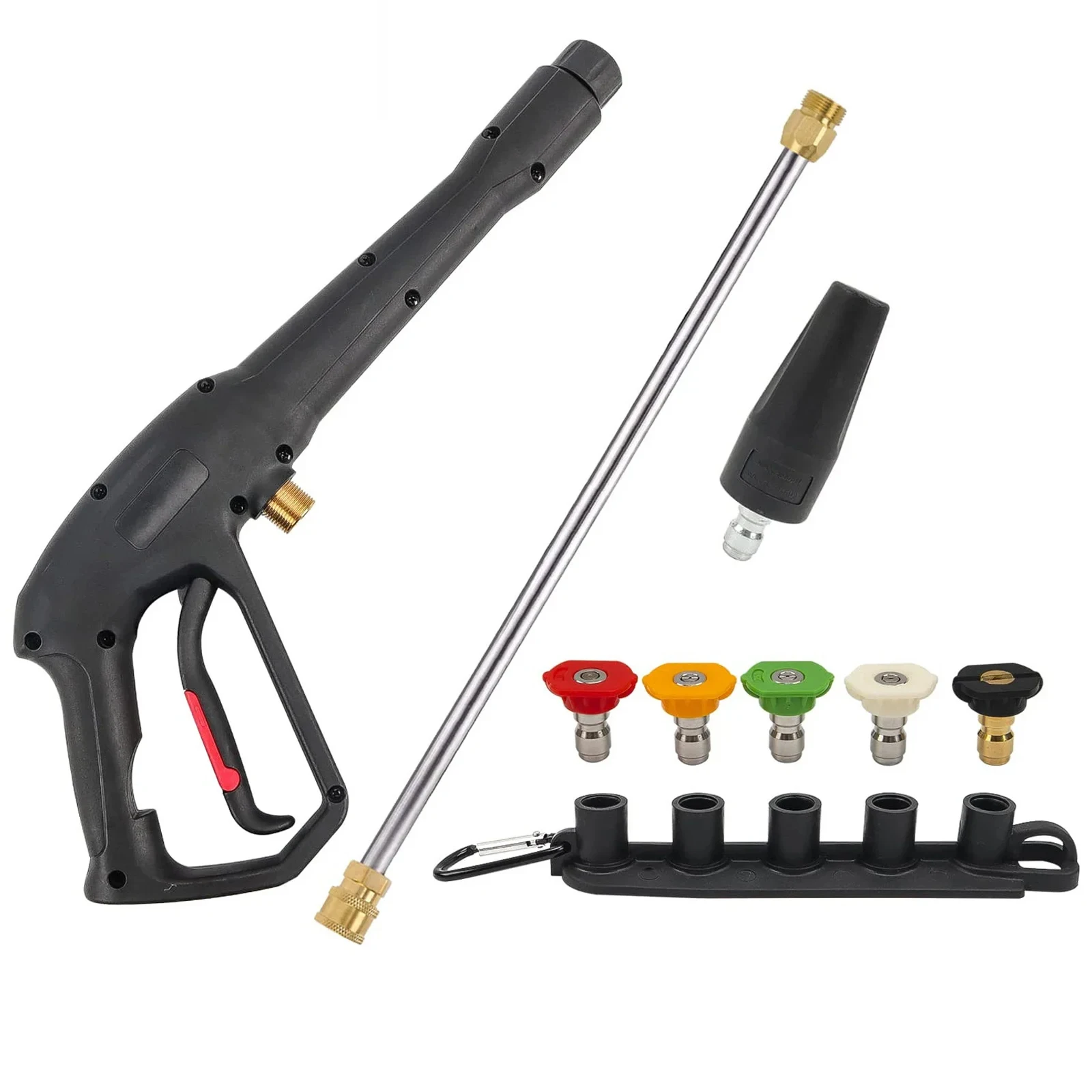 Pressure Washer Spray Gun Extension Wand Spray Tip Turbo Nozzle Power Washer Spray Gun Kit Compatible Some of Greenworks Karcher