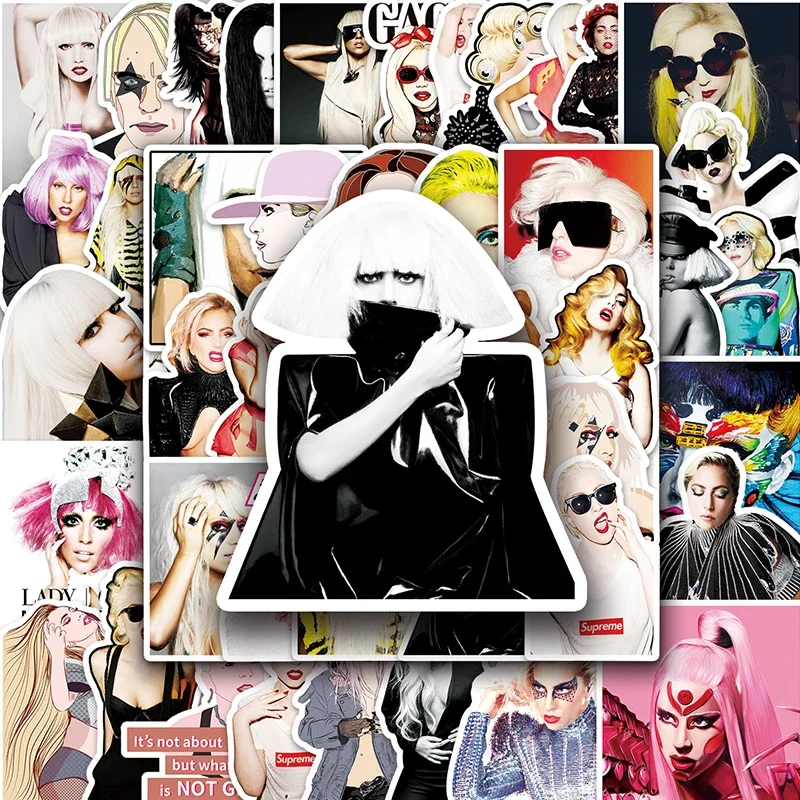 

51PCS Singer Star DIY Graffiti Originality Stickers Lady Gaga Cartoon Image Party Decoration Water Cup Guitar Waterproof Sticker