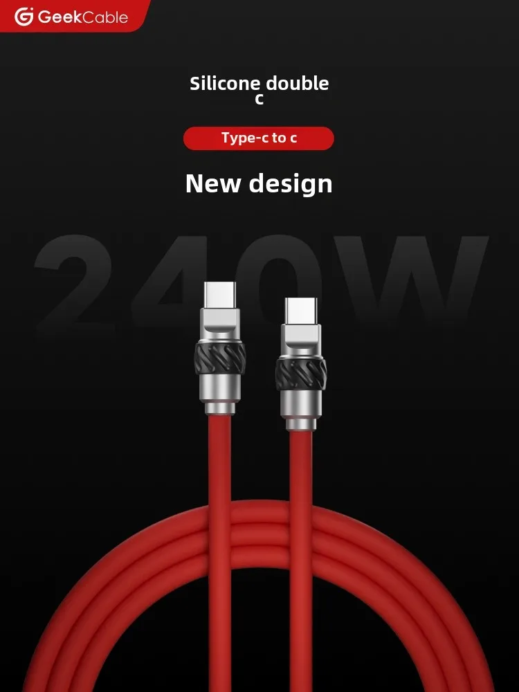 GeekBable Extreme Shark Handcrafted Laptop Android Phone Type-C Charging PD3.1 Data Cable 240W Silicone New Design usb cable