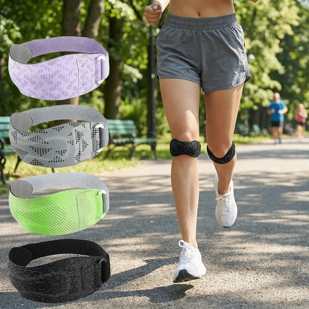 Shock-absorbing Sports Patella Brace Reflective Non-Slip Knee Support Pad Patella Protector Adjustable Strap Knee Strap