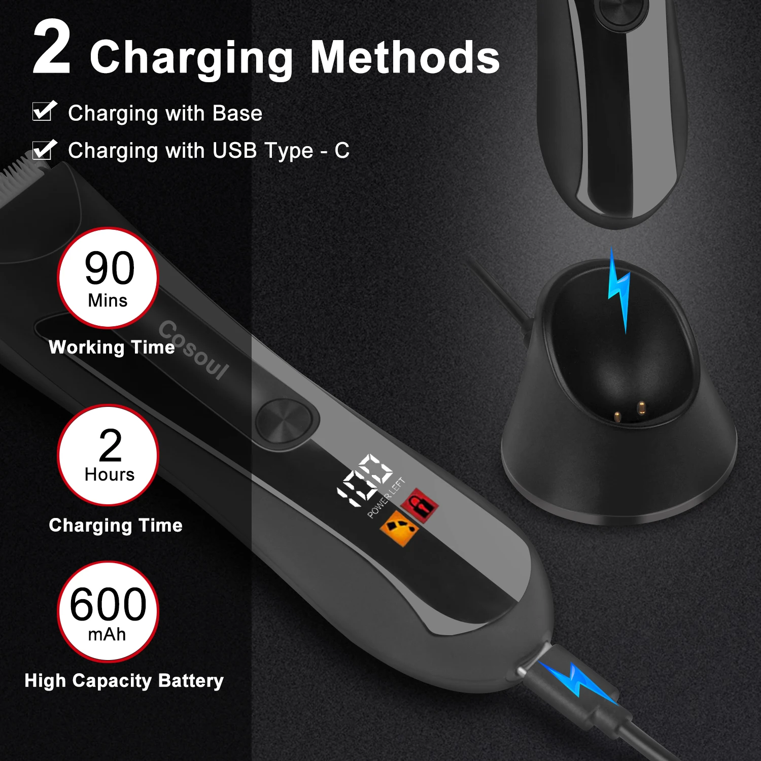 Cosoul  ماكينة تشذيب شعر الجسم للرجال، ماكينة تشذيب شعر العانة، ماكينة إزالة شعر المنطقة الحميمة، ماكينة تشذيب البيكيني للنساء، ماكينة تشذيب الفخذ