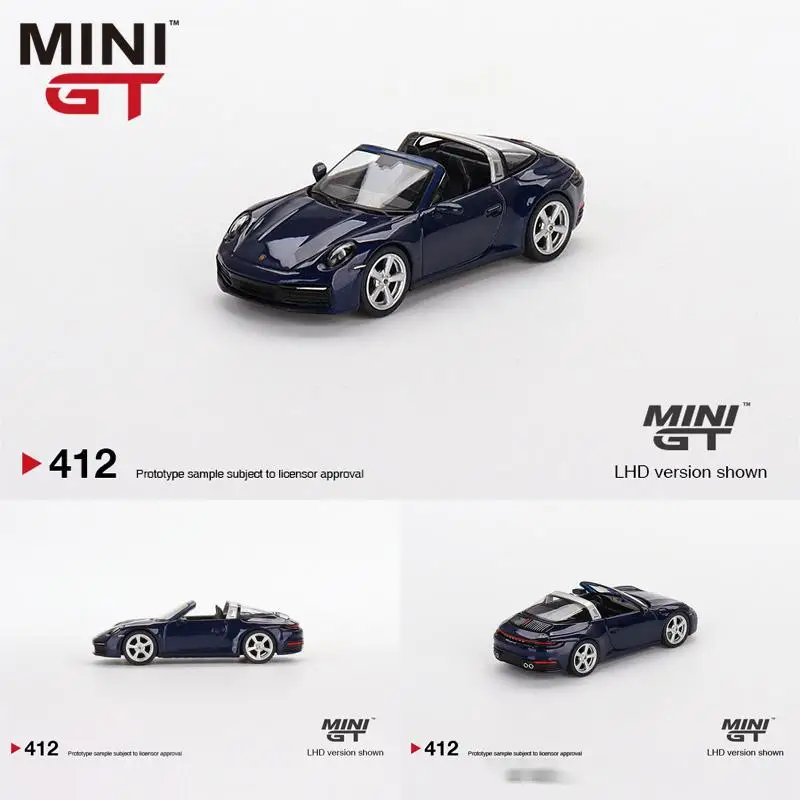 TSM MINI GT 1:64 #412  911 Targa 4S Gentian Blue Metallic  Die-cast alloy car model collection display  gifts