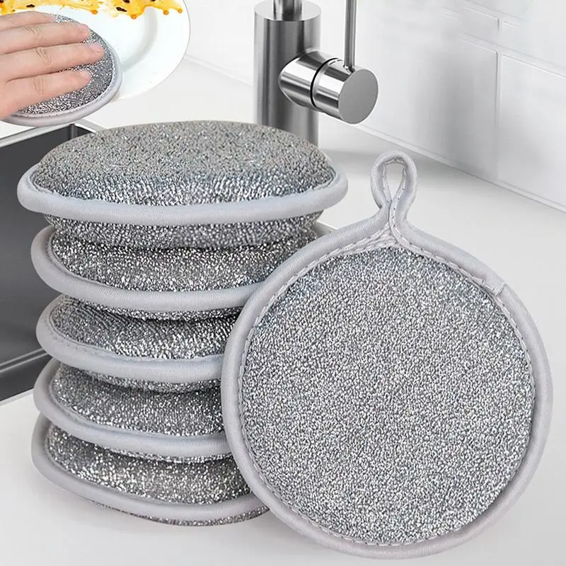 Washing Up Sponge Scrubber Steel Wire Kitchen Tools Bathroom Steel Wire Cleaning Scourers for Home Bathroom Hotel Kitchen