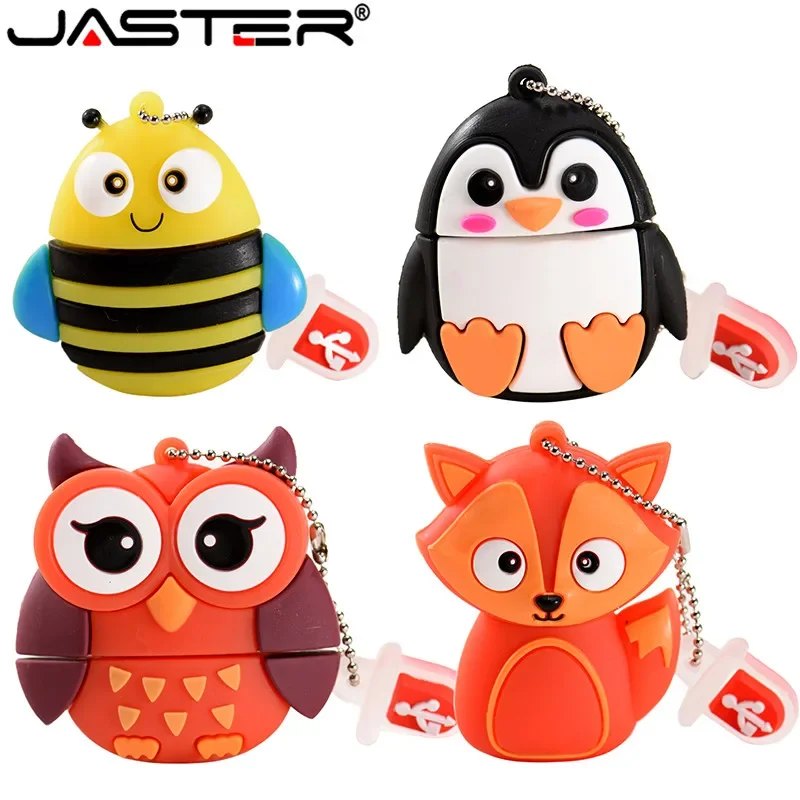 

JASTER Cute penguin owl fox pen drive cartoon usb flash drive pendrive 4GB 8GB 16GB 32GB 64GB U disk animal memory stick gift