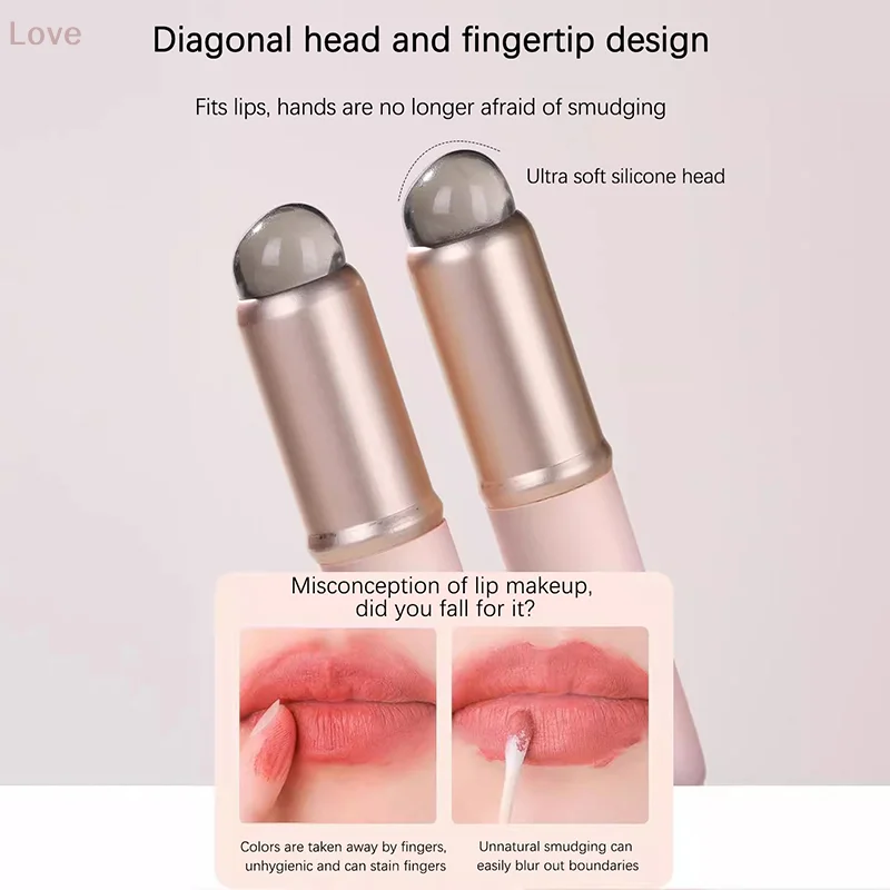[L&P] Mini Silicone Lip Brush Concealer Brush With Cover Lip Mask Applicators Lip Gloss Lipstick Brush Makeup Beauty