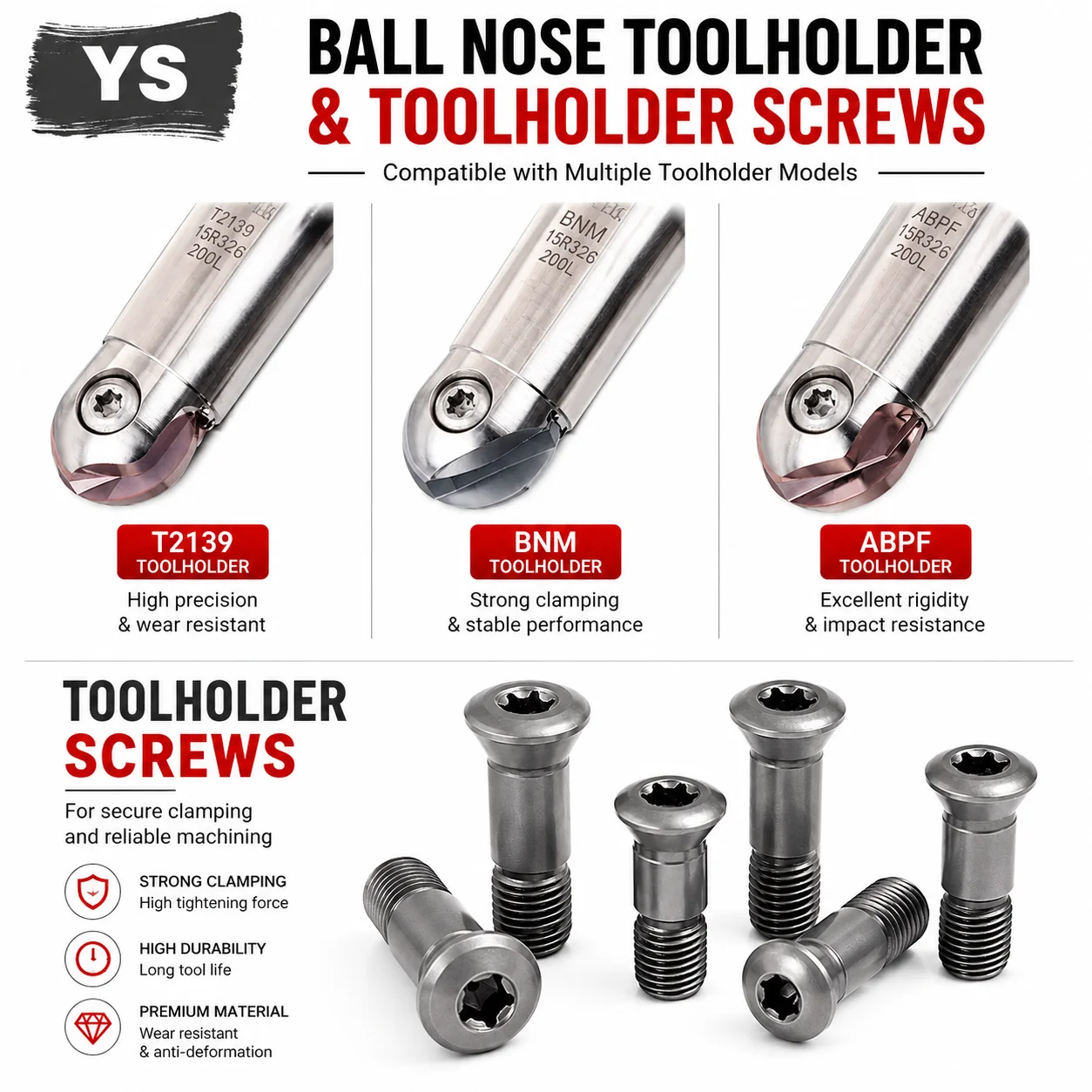 5pcs Ball Arbor Screw T2139 ABPF BNML Walter Milling Screw 12.9 Grade R4 R5 R6 R8 R10 R15 R16 T2139 Walter Cutter Bar Screw