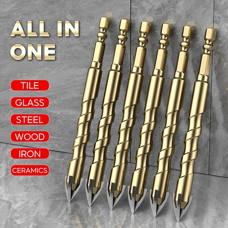 High Hardness Glass Four Edge Drilling 6mm Overlord Drill Tile Bit Drill Hole Opener Tile Concrete Wall Reaming Drill Bit Tools