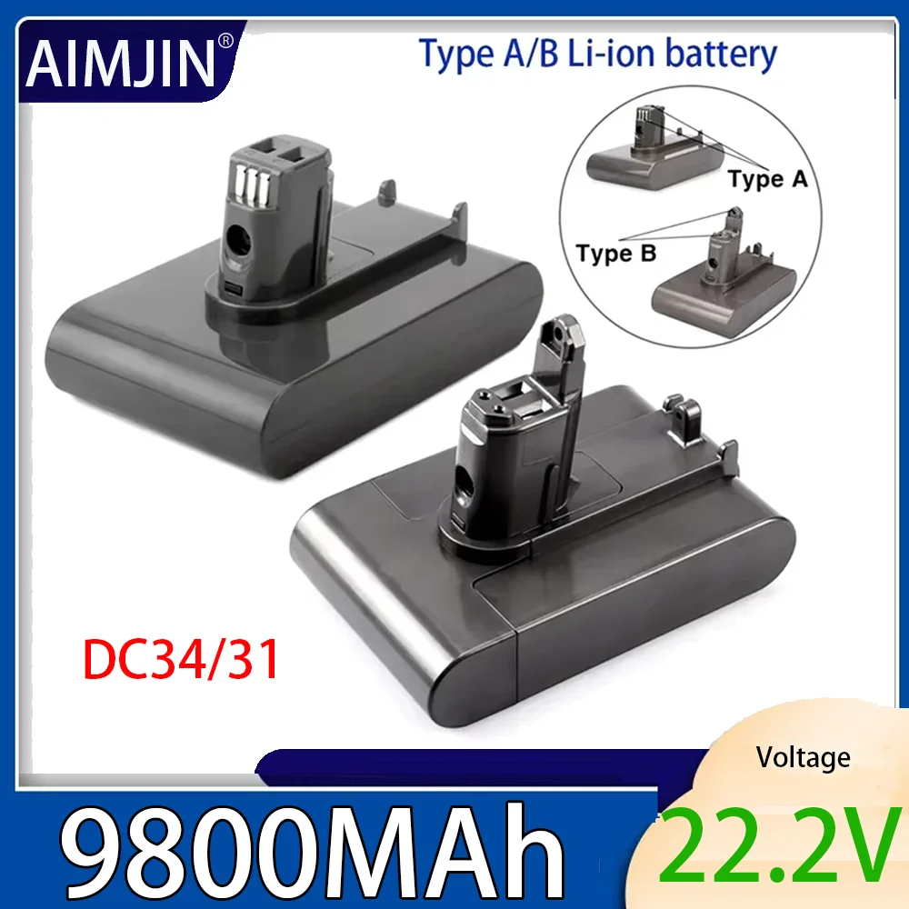 

DC35, DC45 DC31 DC34 DC44 DC31 DC35 Type A/B For Dyson Li-ion Vacuum Battery ﻿22.2V 9800mAh