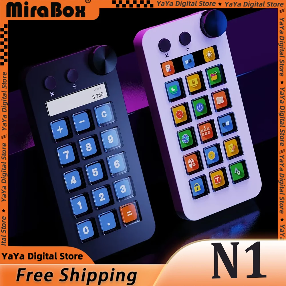 

New Mirabox N1 Stream Deck Visual Macro Mini Keyboard LCD Button Live Content Creation Controller Custom Stream Dock With Screen