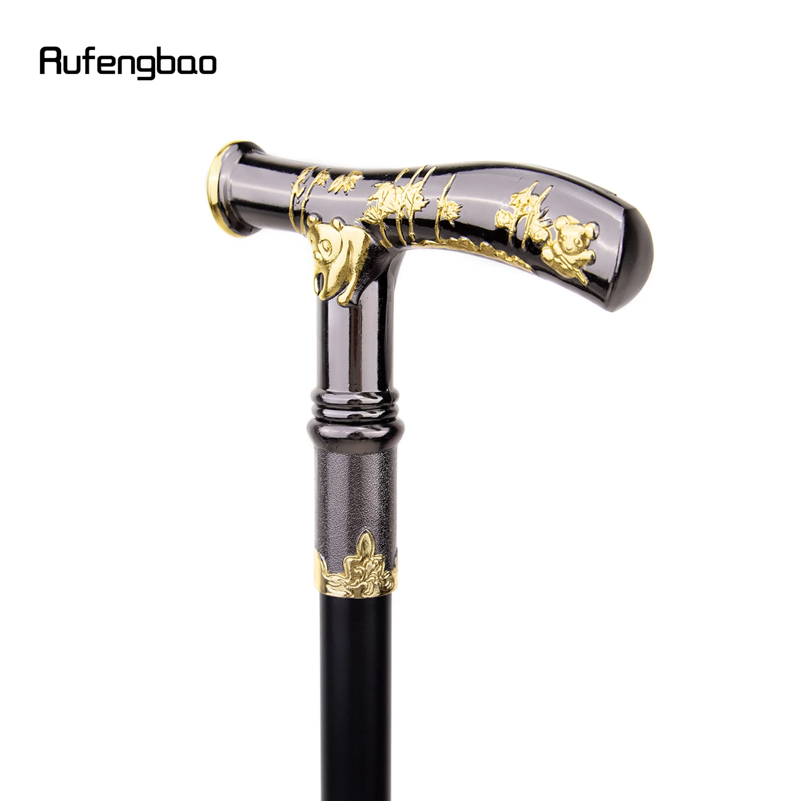 الذهب الأسود الباندا البوصلة واحدة مشتركة موضة عصا للمشي ديكور مصاص دماء تأثيري حفلة عصا للمشي هالوين كروسيه 93 سنتيمتر