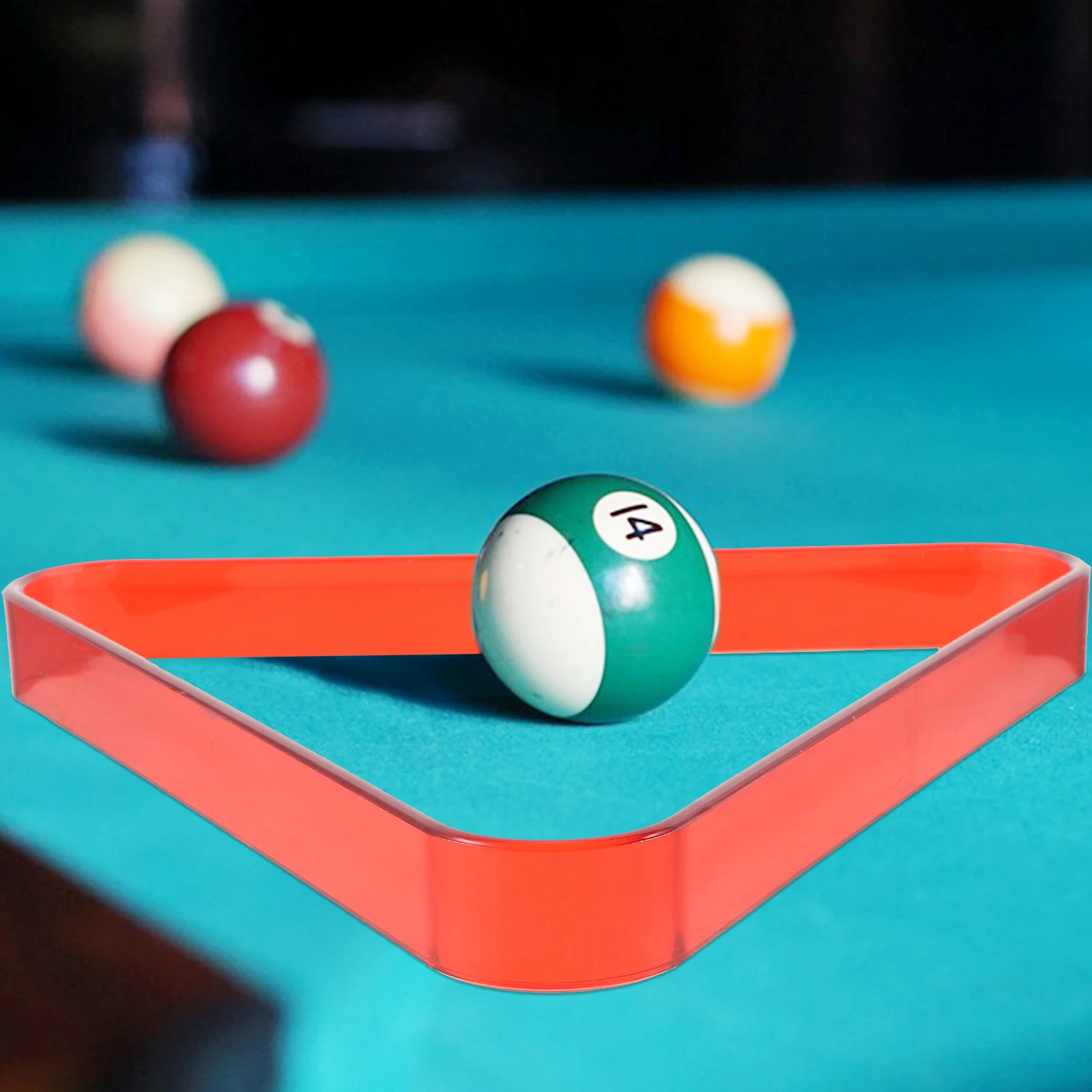 

Triangle Billiard Rack Plastic Pool Ball Organizer Sturdy Frame For Standard Billiards Table Accessories Storage Holder