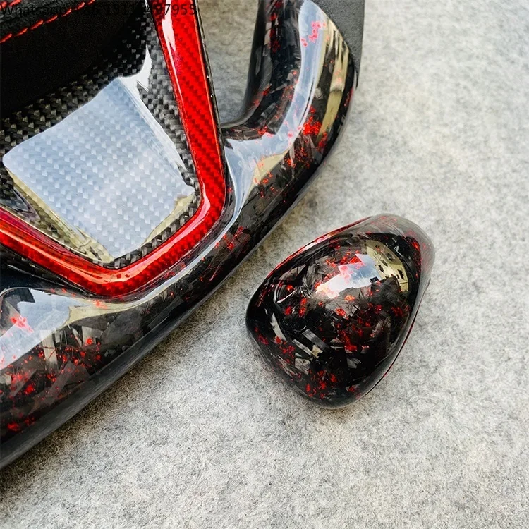 Forged Carbon With Colorful Flakes Optional High Gloss Carbon Fiber Black Car Fitment Steering Wheel for Cam Ry Toy Ota
