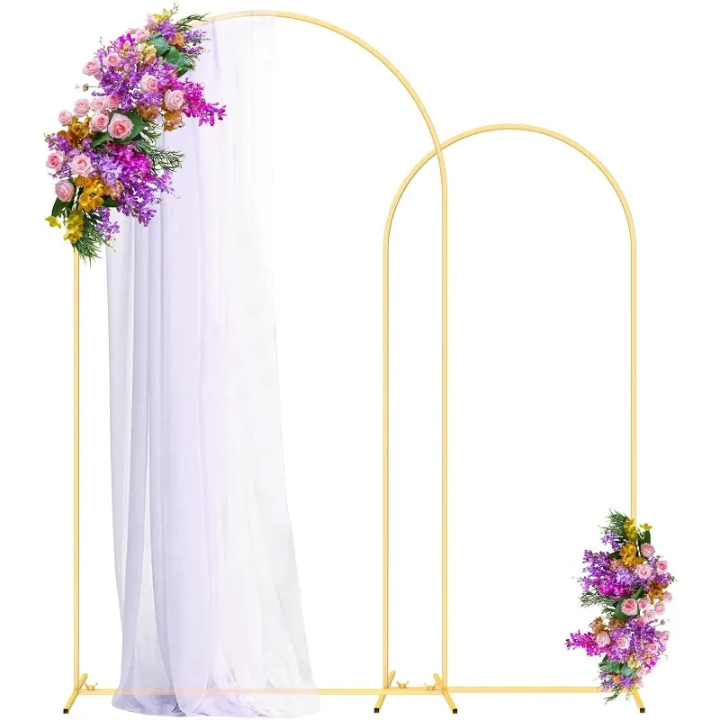 

Arch Backdrop Stand (7.2FT, 6FT) Set of 2 Gold Wedding Arch Backdrop,Metal Arch Backdrop Stand for Anniversary, Arched