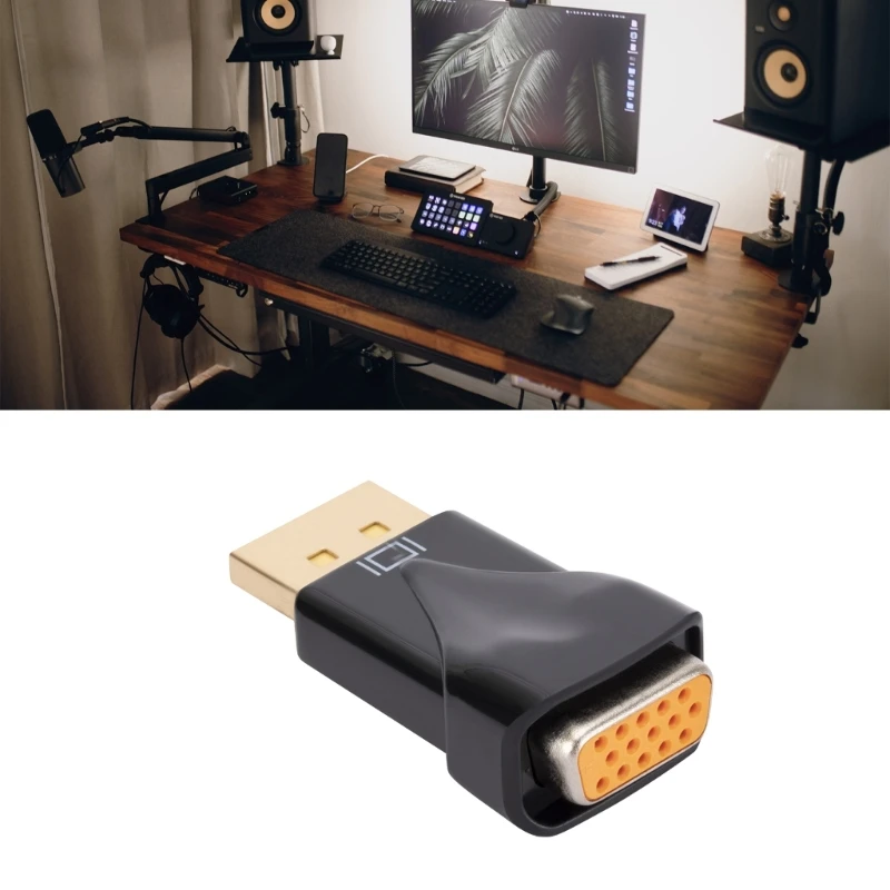 Adaptador DisplayPort a VGA Convertidor 1080P Adaptador DisplayPort a VGA