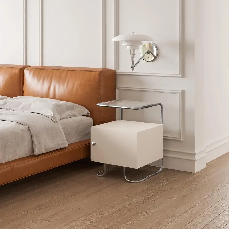 Bedside  sofa side cabinet, minimalist cabinet, small cabinet, storage stainless steel solid wood