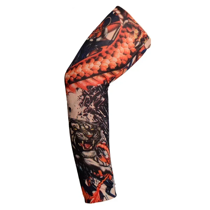 2025 New Summer Men Women Outdoor Riding Flower Arm Tattoo Sleeve Sports Travel Fishing Sunscreen Tattoo Sleeve Arm Guard