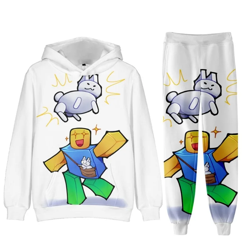 

3D новый стиль игры Roblox Forsaken Gubby, креативная периферия, мультяшная цифровая толстовка с 3D принтом и шляпой, комплект брюк с переплетом ног