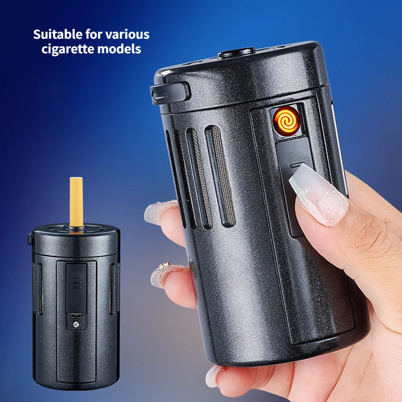 1pcs Creative Can Not Drop Ash Artifact Multi-functional Cigarette Lighter With Ashtray Portable Car Office Lazy Set