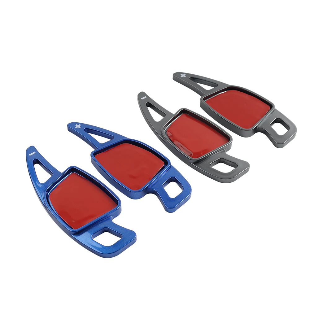 2Pcs ABS Car Steering Wheel Shifter Paddle Extension Grey/Blue For Audi A3 A4 S4 B9 A5 A6 A7 S4 S5
