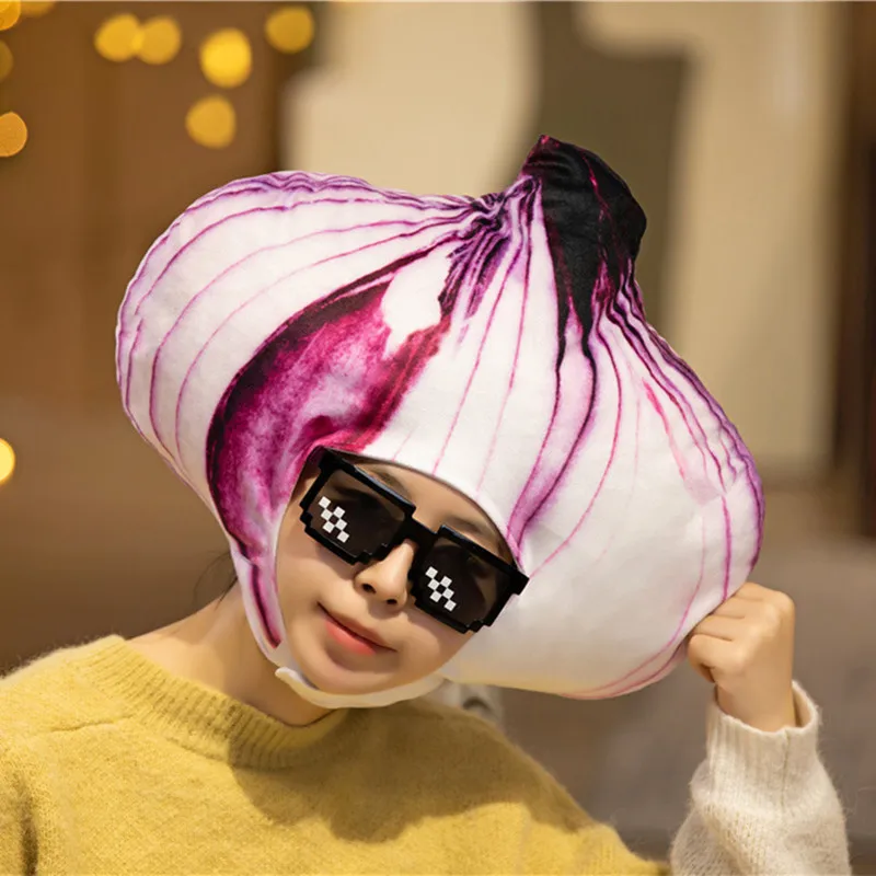 Adult Onions Mushroom House Hat Costume Dress Carnival Birthday Party Funny Cap Cosplay Chicken Leg Headdress